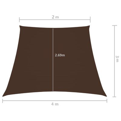 vidaXL Aurinkopurje Oxford-kangas puolisuunnikas 2/4x3 m ruskea