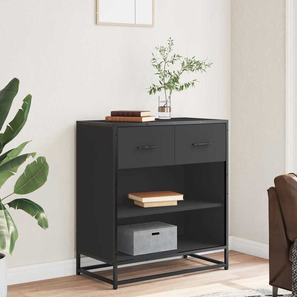 vidaXL Senkki musta 68x35x76 cm tekninen puu