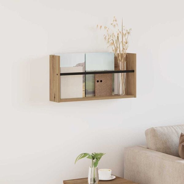 vidaXL Lehtiteline hyllyll&auml; Artisan tammi 60 x 12 x 30 cm Tekninen puu