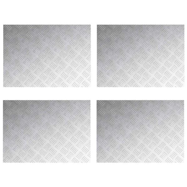 vidaXL Portaan askelma Suorakaide 4 pcs Hopea 70 x 50 cm Alumiini