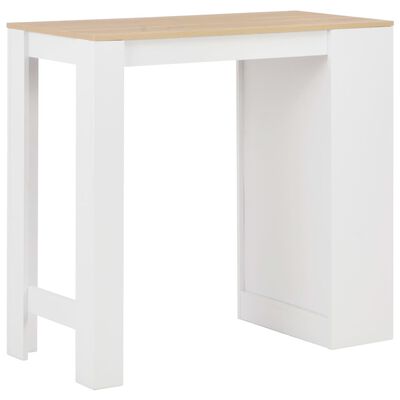 vidaXL Baaripöytä hyllyllä valkoinen 110x50x103 cm