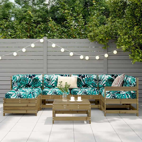 vidaXL 7-osainen Ulkosohvasarja kyll&auml;stetty m&auml;nty