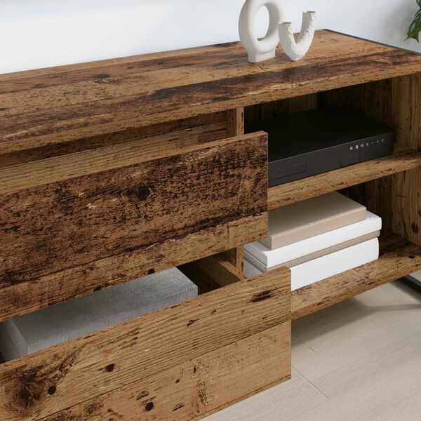 vidaXL TV-kaappi Vanha Puu 100 x 36 x 49,5 cm Tekninen puu