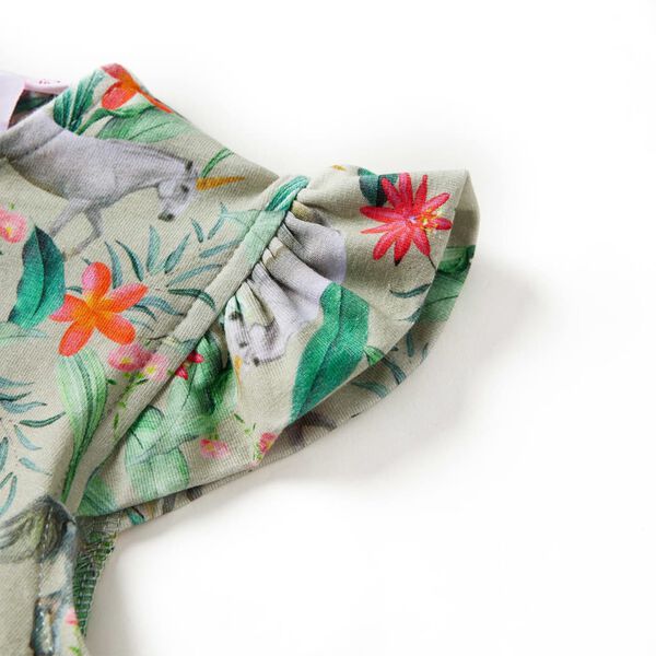 Lasten lyhythihainen mekko vaalea khaki 140