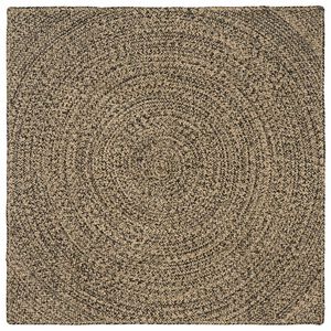 vidaXL Alue Matto Luonnollinen ja musta 160 x 160 cm Juutti