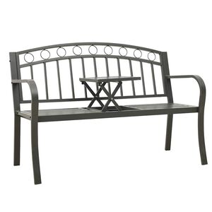 vidaXL Puutarhapenkki p&ouml;yd&auml;ll&auml; harmaa 120 cm ter&auml;s