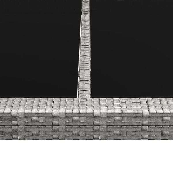 vidaXL Ulkoruokapöytä harmaa 200x150x74 cm polyrottinki