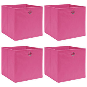 vidaXL S&auml;ilytyslaatikot 4 kpl pinkki 32x32x32 cm kangas