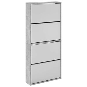 vidaXL Kenk&auml;kaappi peilill&auml; 4 tasoinen betoninharmaa 63x17x134 cm