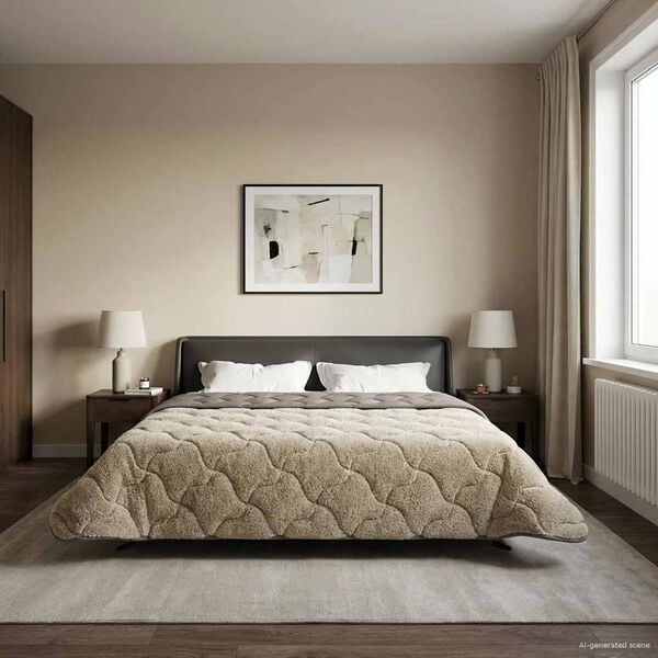 vidaXL Koko Vuoden Peitto Quiltottu Vaaleanharmaa 200 x 240 cm