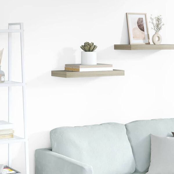 vidaXL Kelluva sein&auml;hylly tammi 50x23x3,8 cm MDF