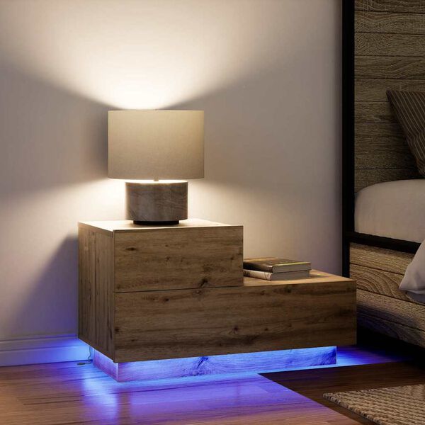 vidaXL Y&ouml;p&ouml;yt&auml;kaappi Artisan tammi 70 x 36 x 40,5 cm Tekninen puu