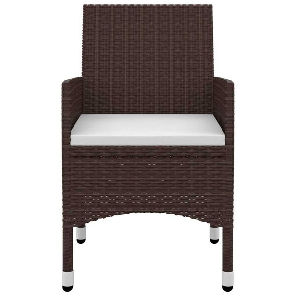 vidaXL 9-osainen Ulkoruokaryhm&auml; tyynyill&auml; polyrottinki ja lasi