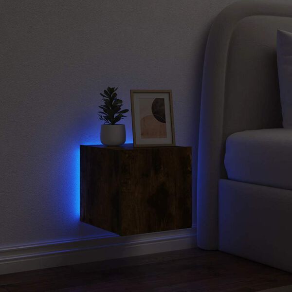 vidaXL TV-sein&auml;kaappi LED-valoilla savutammi 30,5x35x30 cm