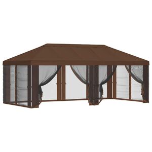 vidaXL Gazebo-peite sivuseinill&auml; Ruskea 600,5 x 300,5 cm Polyesteri