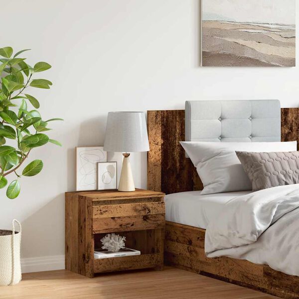 vidaXL Yöpöytä vanha puu 40x30x39 cm lastulevy