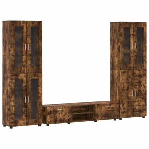 vidaXL TV-tasosetti laatikon kanssa hyllyll&auml; Savup&auml;hkin&auml; Tekninen puu