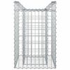 vidaXL Gabion Kohotettu Peti Hopea 50 x 50 x 80 cm Galvanoitu ter&auml;s