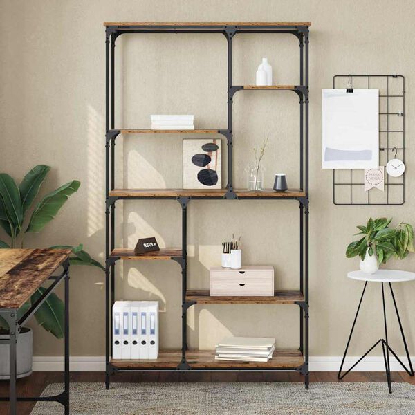 vidaXL Kirjahylly Vanha puu 99 x 35,5 x 176 cm Tekninen puu