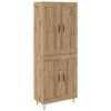 vidaXL Korkea kaappi Artisan tammi 69,5 x 34 x 180 cm Tekninen puu