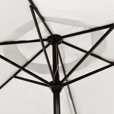 Valkoinen Aurinkovarjo Terästolpalla 3 m