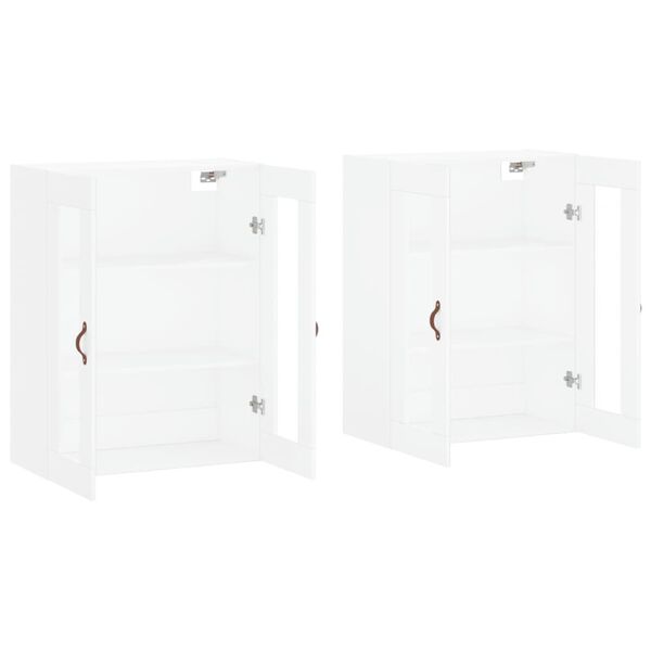 vidaXL Sein&auml;kiinnitett&auml;v&auml;t kaapit 2 kpl valkoinen tekninen puu