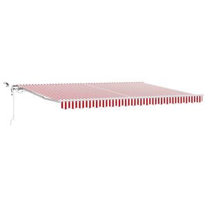 vidaXL Vedett&auml;v&auml; markiisi Punainen ja valkoinen 450 &times; 350 cm
