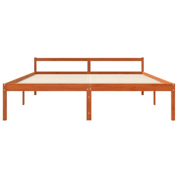 vidaXL S&auml;ngyn runko Vaha ruskea 6FT Super King Size Massiivinen m&auml;nty