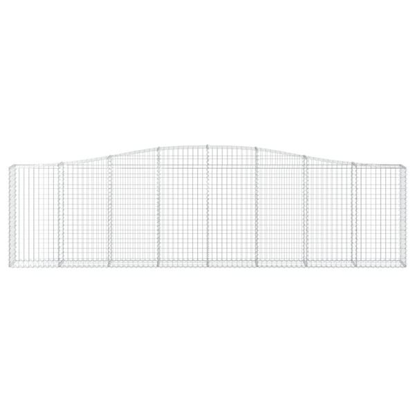 vidaXL Kaareva kivikori 400x30x100/120 cm galvanoitu rauta