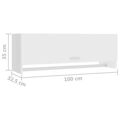 vidaXL Vaatekaappi valkoinen 100x32,5x35 cm lastulevy