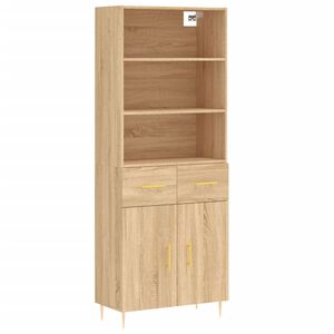 vidaXL Kaappi Sonoma tammi 69,5x34x180 cm tekninen puu