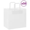 vidaXL Paperikassit 50 kpl kahvoilla valkoinen 26x17x25 cm