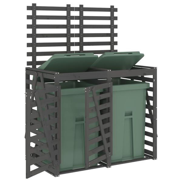 vidaXL Kahden roska-astian vaja harmaa t&auml;ysi m&auml;nty