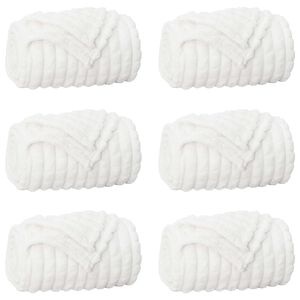 vidaXL Heittop&auml;&auml;llys 6 kpl Valkoinen 200 x 150 cm 4.5 kg Fleese