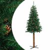 vidaXL Kapea joulukuusi aidolla puulla ja k&auml;vyill&auml; vihre&auml; 150 cm PVC