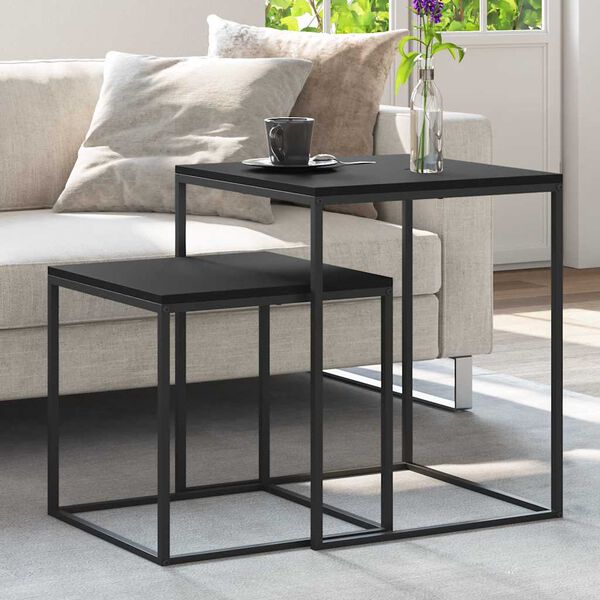 vidaXL Sohvap&ouml;yt&auml;sarja 2 kpl tekninen puu ja metalli