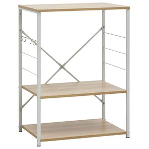 vidaXL Mikroaaltouunikaappi valk ja tammi 60x39,6x79,5 cm tekninen puu