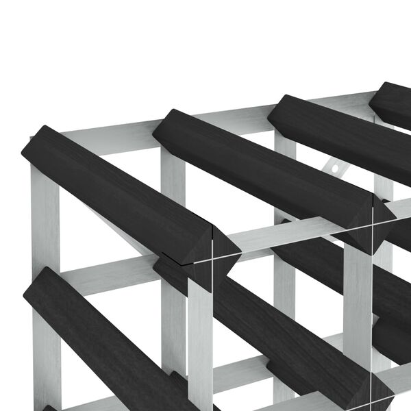 vidaXL Viinipulloteline 120 pullolle musta täysi mänty