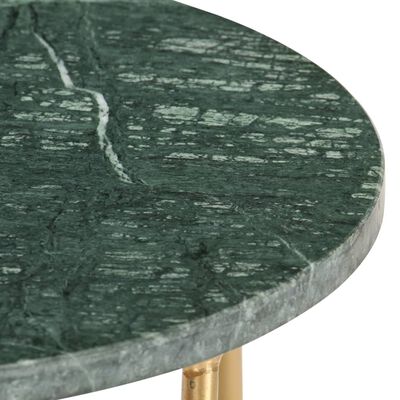 vidaXL Sohvapöytä vihreä 40x40x40 cm aito kivi marmorikuviolla