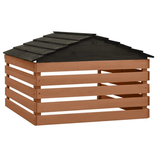 vidaXL Robottiruohonleikkurin katos mustaruskea 78x74x54 cm kuusi