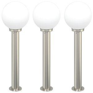 vidaXL Pollarivalaisimet 3 kpl 80 cm ruostumaton ter&auml;s IP44