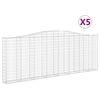 vidaXL Kaarevat kivikorit 5 kpl 400x30x140/160 cm galvanoitu rauta