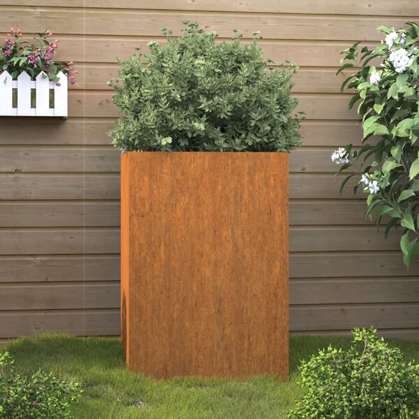 vidaXL Kukkalaatikko 42x38x75 cm Corten teräs