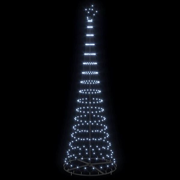 vidaXL LED-joulupuu 355 LED-valoilla Kylm&auml;n Valkoinen 184.5 cm Metalli