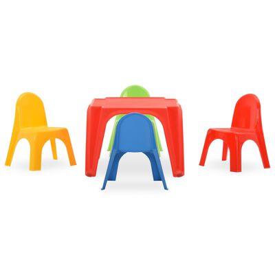 vidaXL Lasten pöytä ja -tuoliryhmä PP