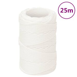 vidaXL Venek&ouml;ysi t&auml;ysvalkoinen 2 mm 25 m polypropeeni