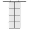 vidaXL Liukuovi asennustarvikkeilla musta 90x205 cm ESG lasi