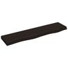 vidaXL Sein&auml;hylly tummanruskea 80x20x4 cm k&auml;sitelty t&auml;ystammi