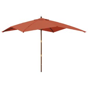 vidaXL Puutarhan aurinkovarjo puutolppa terrakotta 300x300x273 cm