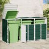 vidaXL Wheelie Bin S&auml;ilytys Triple Bins Vihre&auml; 216x81x115 cm Ter&auml;s
